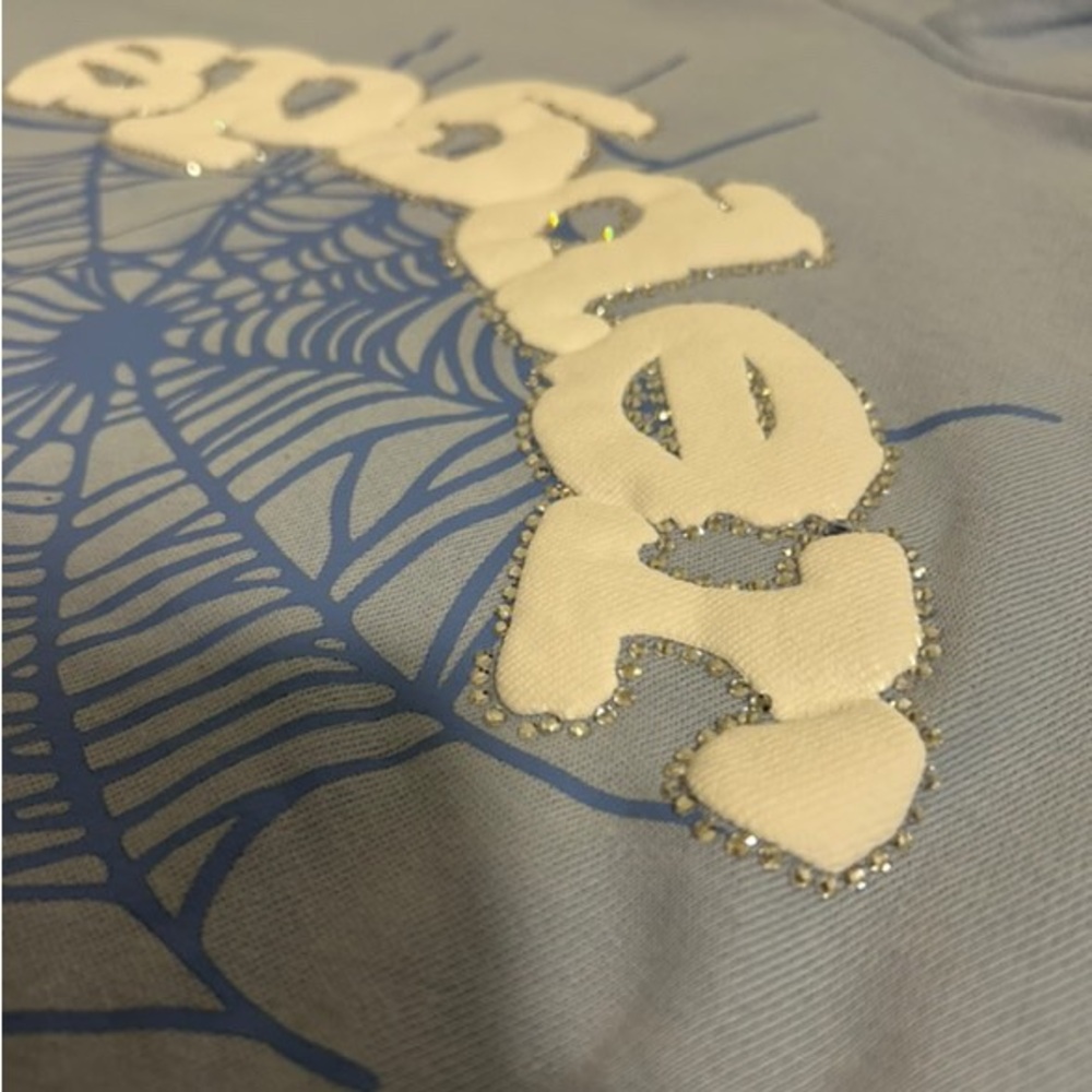 Sp5der hoodie blue real